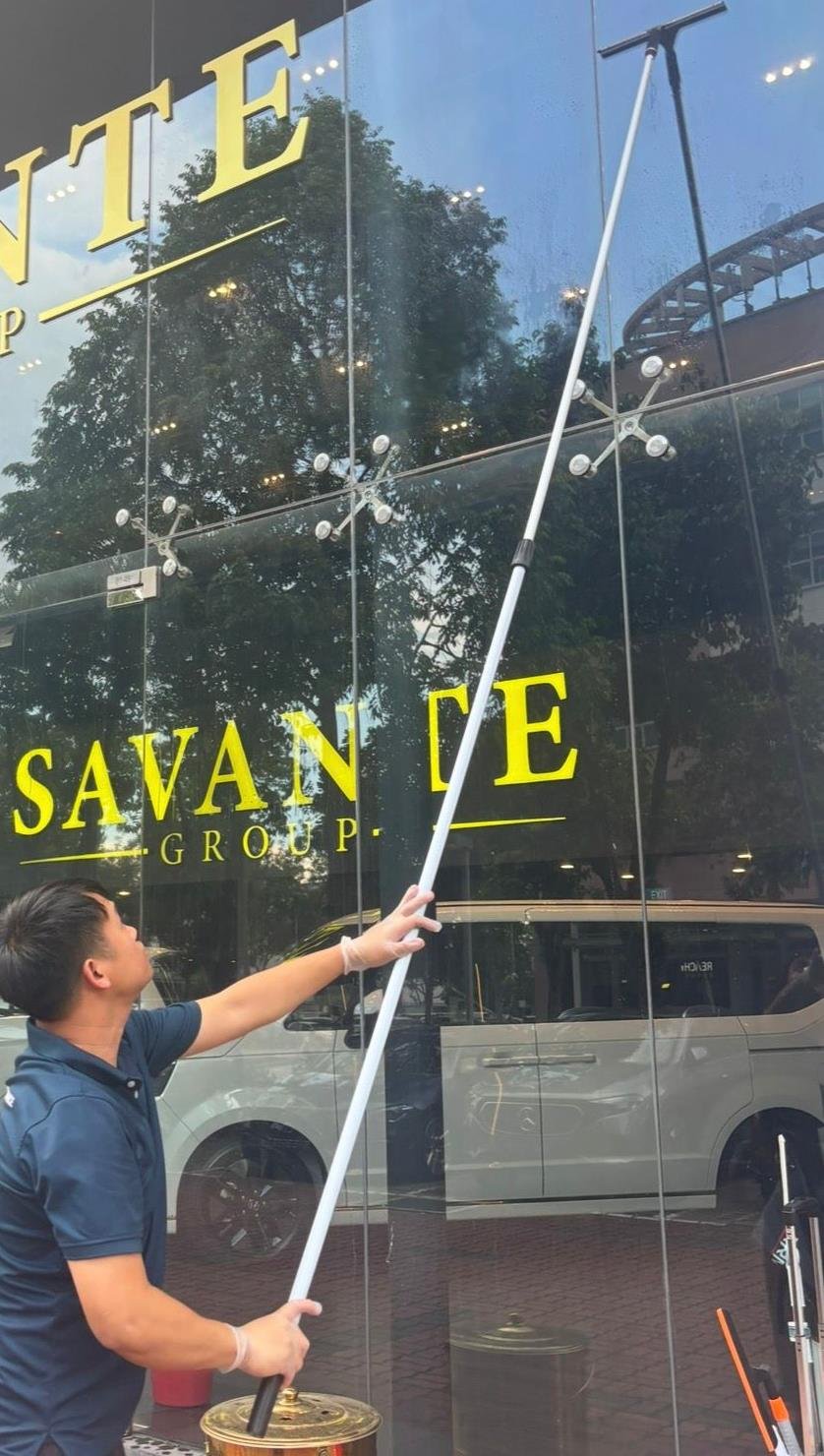 External façade cleaning at Savante Group building