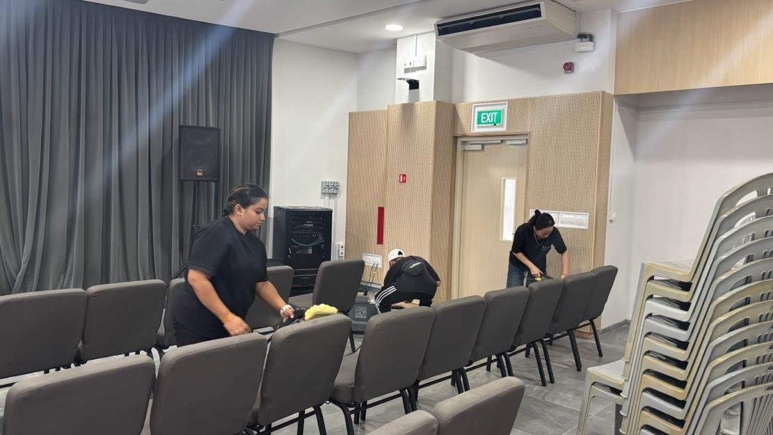 ACM technician performing scheduled maintenance as part of an integrated facilities contract